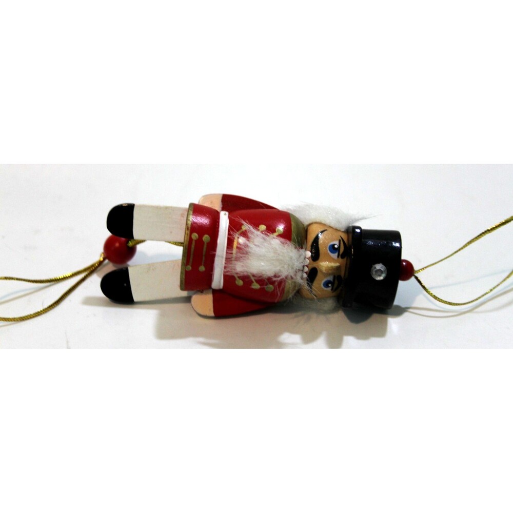Vintage Wooden Nutcracker Articulated Wooden Pull String Toy Christmas Ornament - Picture 4 of 8